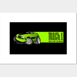 Mach 1 Green with Green Stripe Posters and Art